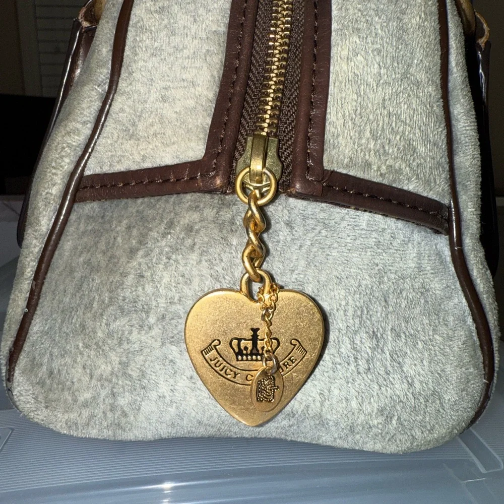 Juicy Couture Bowler Style Grey and Brown Shoulder Bag - Picture 4 of 7
